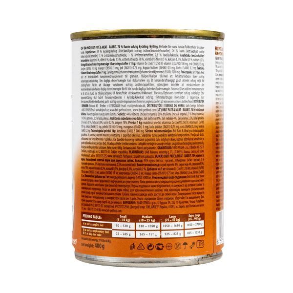 Вологий корм Brit Care Pate & Meat для собак, з кроликом, 400 г 100863/100076/0311 фото