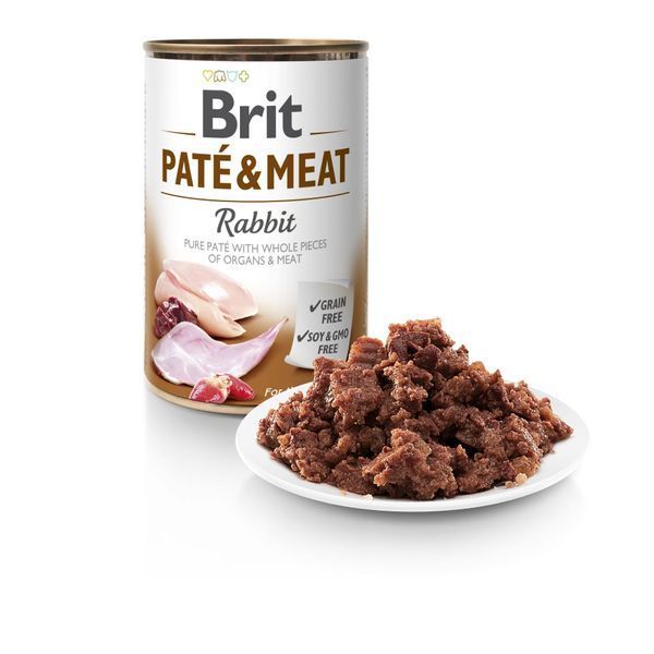 Вологий корм Brit Care Pate & Meat для собак, з кроликом, 400 г 100863/100076/0311 фото