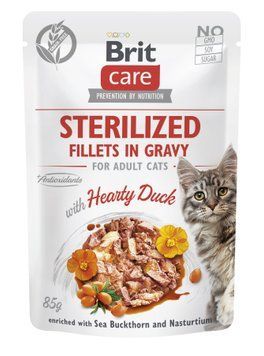 Корм влажный для стерилизованных кошек Brit Care Cat Sterilized филе в соусе с уткой, пауч, 85 г BC_101043 фото