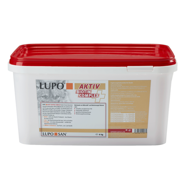 Пищевая добавка для кожи и шерсти собак LUPO AKTIV Biotin Complex 124000UA фото