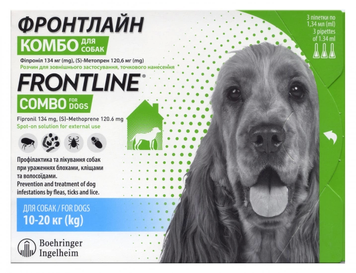 Капли на холке для собак Boehringer Ingelheim Frontline Combo Spot-ON от 10 до 20 кг, 3 шт. 159918 фото