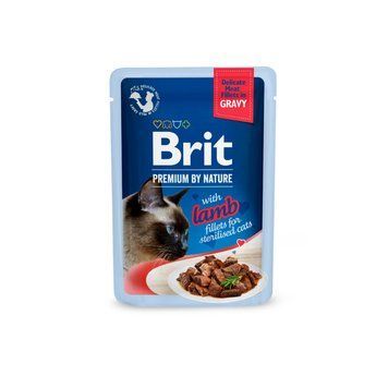 Корм вологий Brit Premium Delicate Fillets in Gravy Lamb for Sterilised для стерилізованих котів філе в соусі ягня 85 г BP_101143 фото