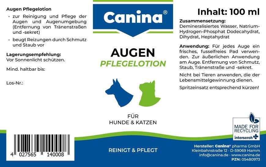 Лосьйон для догляду за очима Canina &laquo;Augen Pflegelotion&raquo; 140008 AD фото