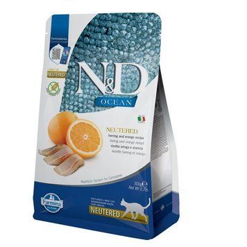 Беззерновий сухий корм для стерилізованих котів Farmina N&D Grain Free Ocean з оселедцем та апельсином 175580 фото