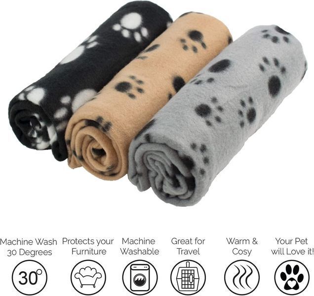 Плед для домашніх тварин Paw Print Soft Fleece Pet Blanket 9404 9090 00 3-1 фото