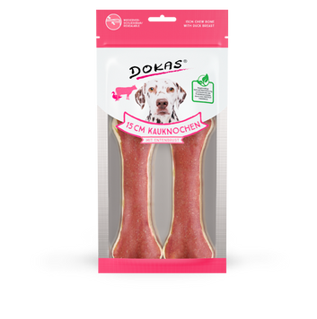 Лакомства для собак Dokas Жевательная кость с уткой, 2 шт. по 15 см, 130 г 204050 фото