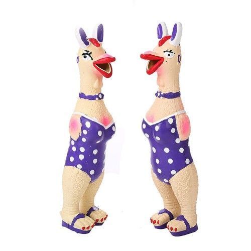 Латексна іграшка для собак Derby Screaming Chicken Latex Dog Toy з пискавкою PTL0011 фото
