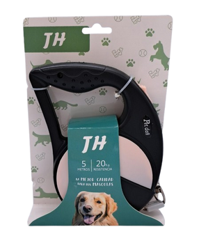 Повідець-рулетка TH Pet Dog Black для собак до 20 кг, 5м JH-88051-2 фото