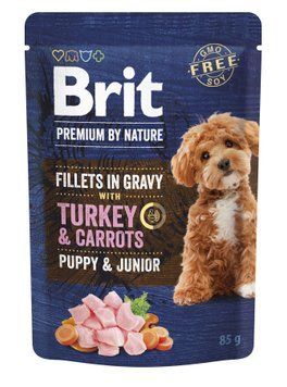 Корм вологий Brit Premium Fillets in Gravy Turkey & Carrots Puppy для цуценят малих порід філе в соусі індичка і морква 85 г BP_101243 фото