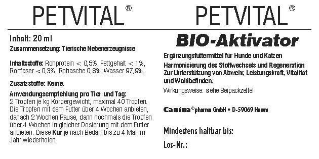 Добавка для котів та собак Canina &laquo;PETVITAL Bio-Aktivator&raquo; 20 мл (для імунітету) 712007 AD фото