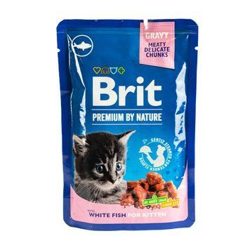 Вологий корм Brit Premium Cat pouch для кошенят, біла риба, 100 г BP_111835 фото