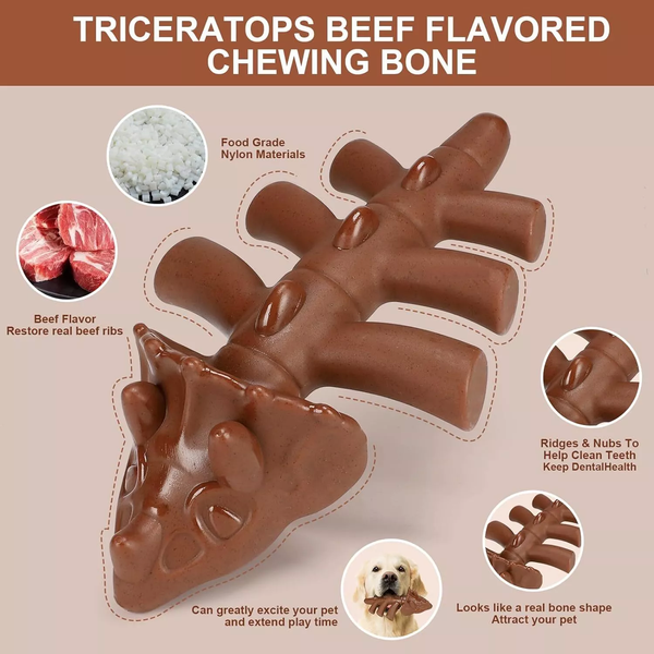 Игрушка для жевания для собак Derby Triceratops Shaped Dog Chew Toy PT0549-3 фото