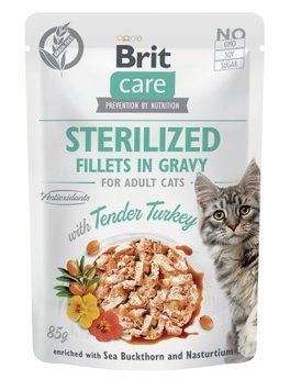 Корм влажный для стерилизованных кошек Brit Care Cat Sterilized филе в соусе с индейкой, пауч, 85 г BC_101045 фото
