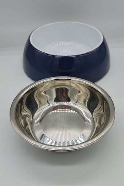 Меламиновая миска с чашей из нержавеющей стали Derby AH005 Dark Blue/White AH005-S3 фото