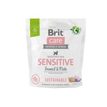 Сухой корм Brit Care Dog Sustainable Sensitive для собак с чувствительным пищеварением, с рыбой и насекомыми, 1 кг BC_172187 фото