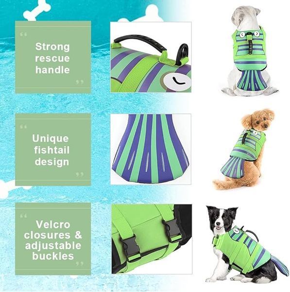 Спасательный жилет для собак Derby Fish Design Green PA0122-1-21 фото