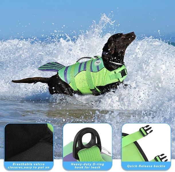 Спасательный жилет для собак Derby Fish Design Green PA0122-1-21 фото