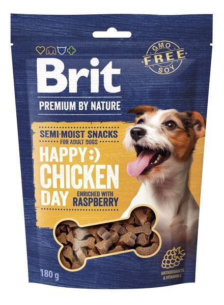 Ласощі для cобак Brit Premium Semi-moist Snacks Chicken with Raspberry напіввологі з куркою і малиною 180 г BP_112279 фото