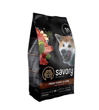 Сухой корм Savory Large для собак больших пород, со свежим ягненком и индейкой, 3 кг Savory_30235 фото