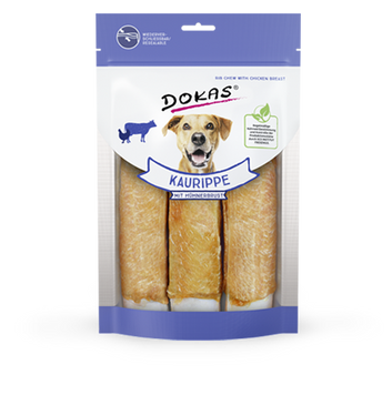 Лакомства для собак Dokas Жевательная говяжья кожа с куриной грудкой, 210 г 201295-1 фото