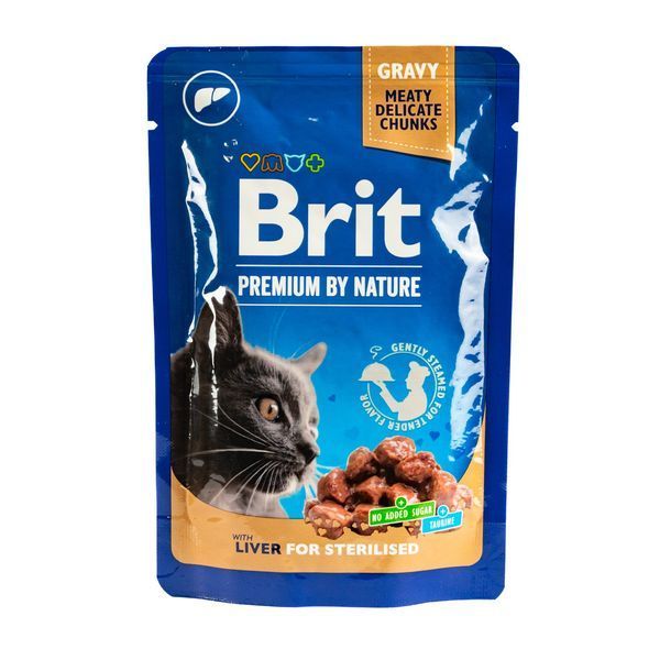 Влажный корм Brit Premium Cat pouch для стерилизованных кошек, печень, 100 г BP_111832 фото