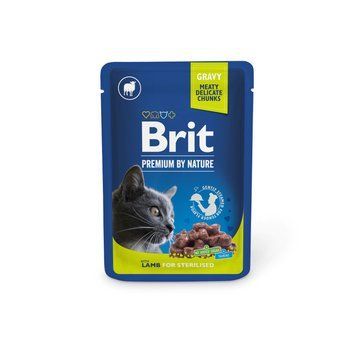 Вологий корм Brit Premium Cat pouch для стерилізованих котів, ягнятина, 100 г BP_111831 фото