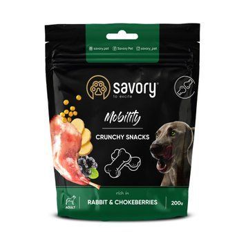 Хрустящие лакомства Savory для здоровья костей и суставов собак, кролик и черноплодная рябина, 200 г Savory_31362 фото
