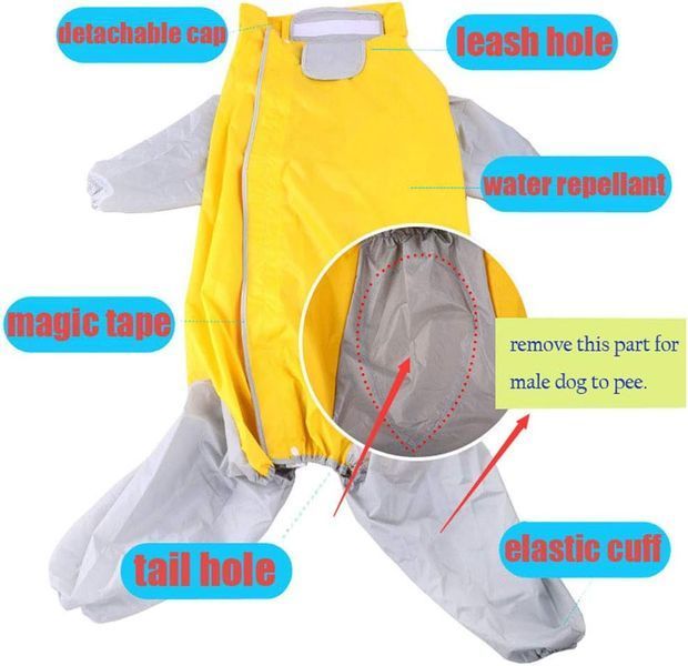 Комбинезон-дождевик для собак Derby R62 Yellow R62-S фото