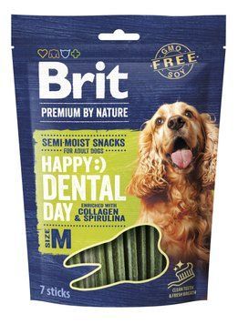 Ласощі для cобак середніх порід Brit Premium Dental Snacks M з колагеном і спіруліною 180 г BP_112283 фото