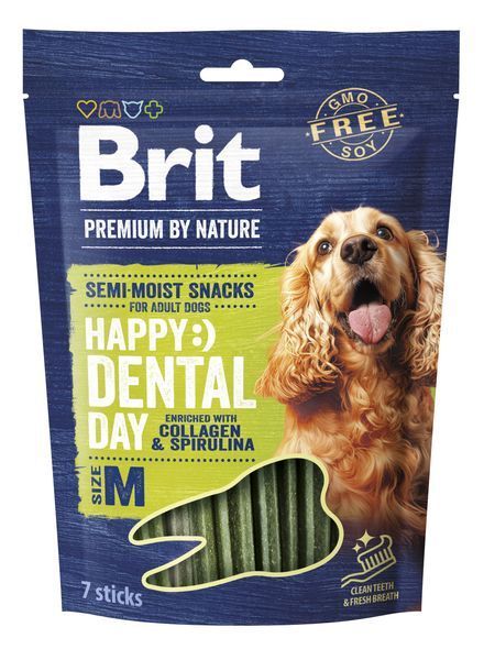 Ласощі для cобак середніх порід Brit Premium Dental Snacks M з колагеном і спіруліною 180 г BP_112283 фото