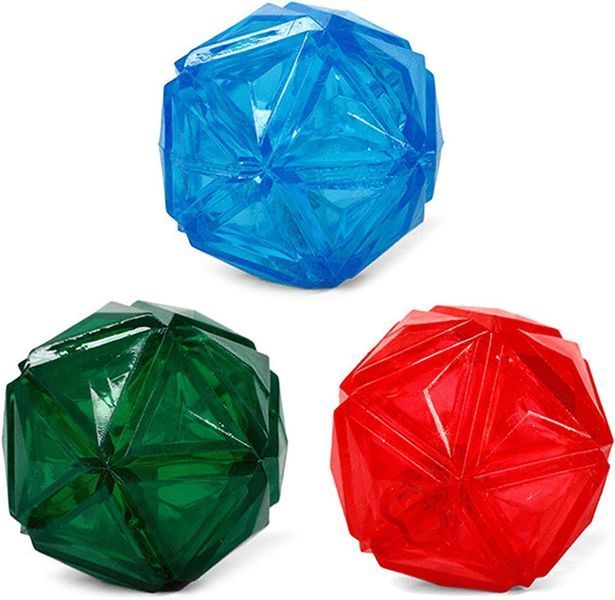 Светящийся мячик для собак Diamond Shape Elastic Squeaky Dog Ball с пищалкой 8FP600785 фото