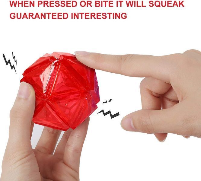 Светящийся мячик для собак Diamond Shape Elastic Squeaky Dog Ball с пищалкой 8FP600785 фото