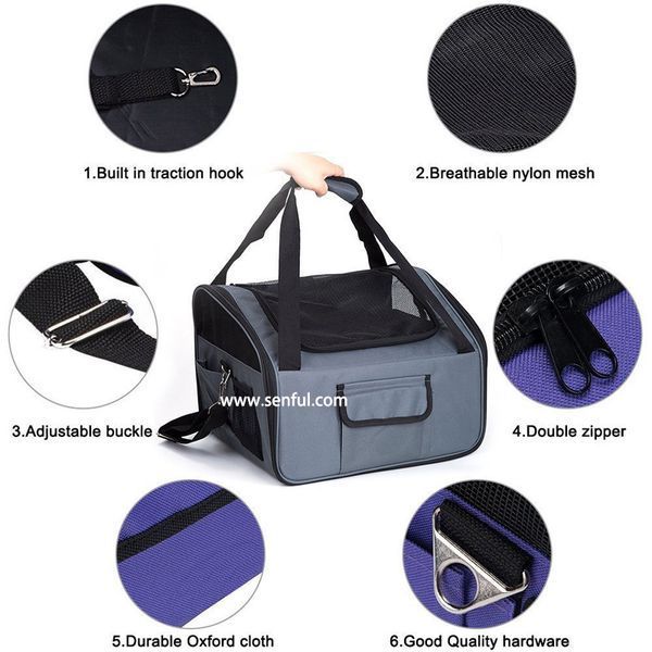 Автокрісло для собак SENFUL Pet Car Seat Carrier бежеве SBC5068_1 фото