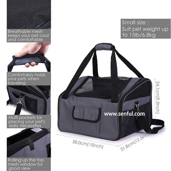 Автокрісло для собак SENFUL Pet Car Seat Carrier бежеве SBC5068_1 фото