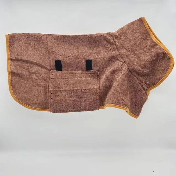 Рушник/халат для собак Derby з мікрофібри на липучках, Brown PC0197-21 фото
