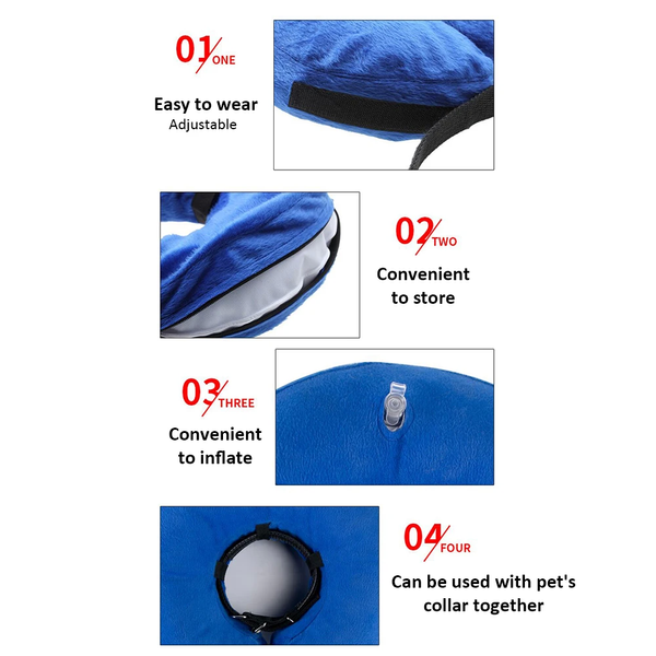 Защитный надувной ошейник для собак Derby Protective Inflatable Dog Cone Collar Blue HK-CC-104-1blue фото