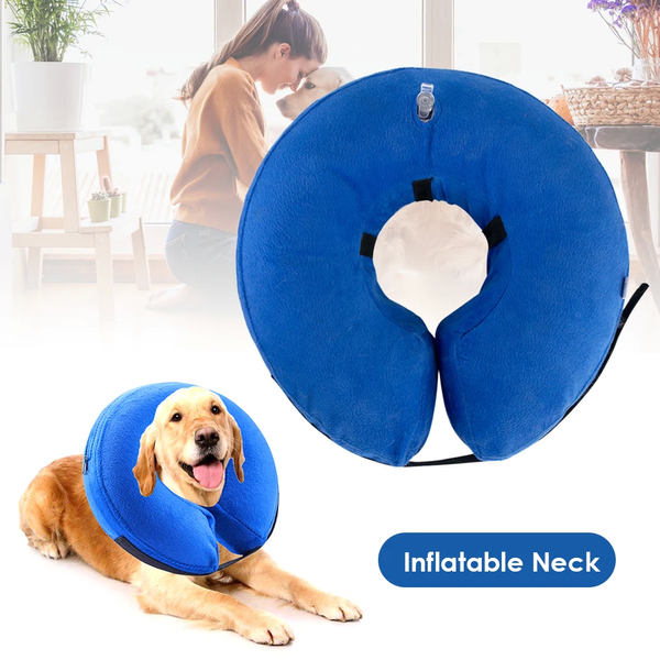 Защитный надувной ошейник для собак Derby Protective Inflatable Dog Cone Collar Blue HK-CC-104-1blue фото