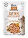 Корм влажный для котят Brit Care Cat Fillets in Gravy with Savory Salmon филе в соусе с лососем, пауч, 85 г BC_101046 фото 1