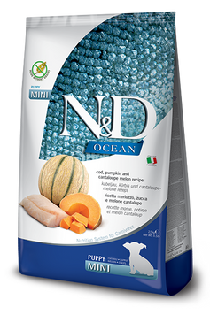 Беззерновой сухой корм Farmina N&D Grain Free OCEAN PUMPKIN для щенков мелких пород с треской и дыней 173412 фото