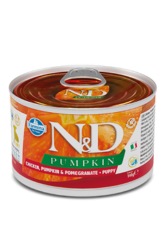 Вологий корм для собак Farmina N&D Grain Free PUMPKIN CHICKEN PUPPY MINI беззерновий з гарбузом, куркою, гранатом 140 г 160585 фото