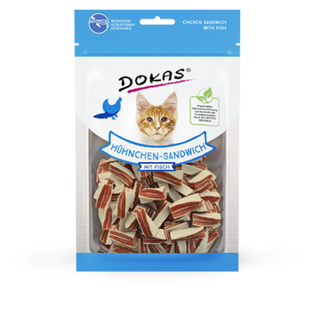 Лакомства для собак Dokas Куриные сэндвичи с треской, 70 г 6786121 фото