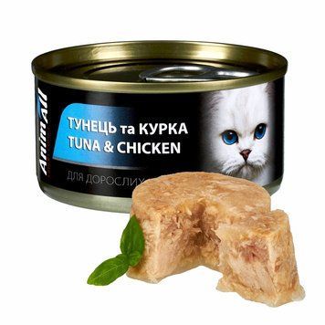 Вологий корм для котів AnimAll Тунець з Куркою 85г 168330 фото