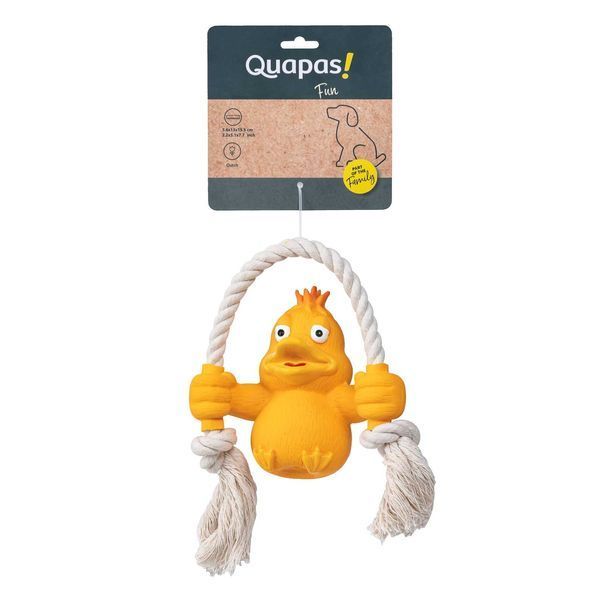 Игрушка для собак Quapas! Dog Toy Fun Duck with rope Q17681 фото