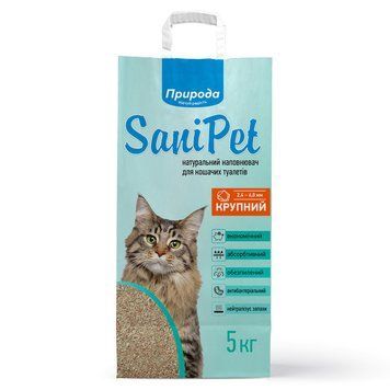 Наполнитель для кошачьего туалета Природа Sani Pet бентонитовый, крупная гранула, 5 кг PR240779 крупный_СПЕЦЦЕНА фото