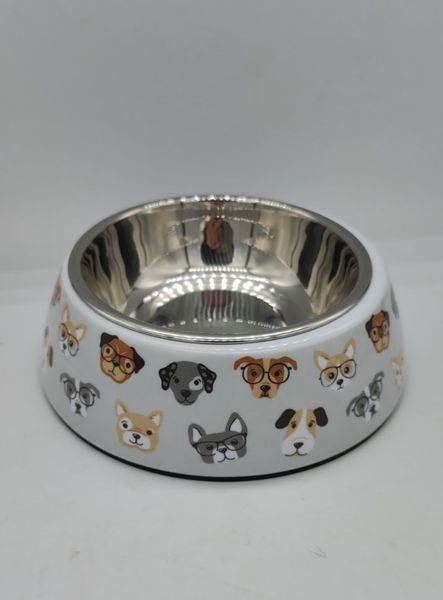 Меламиновая миска с чашей из нержавеющей стали Derby AH005 Dogs AH005-S4 фото