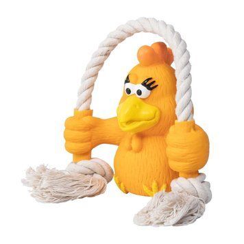 Игрушка для собак Quapas! Dog Toy Fun Chicken with rope Q17682 фото