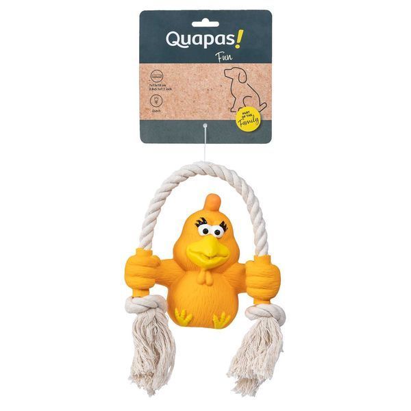 Іграшка для собак Quapas! Dog Toy Fun Chicken with rope Q17682 фото