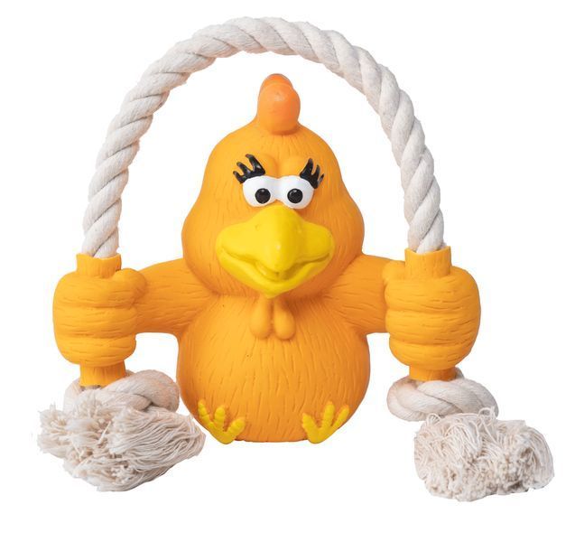 Іграшка для собак Quapas! Dog Toy Fun Chicken with rope Q17682 фото