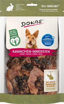 Лакомства для собак Dokas Субпродукты из кролика (легкие, желудок, печень, сердце), 100 г 9105680 фото